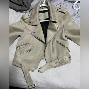 ZARA FAUX SUEDE MOTO JACKET